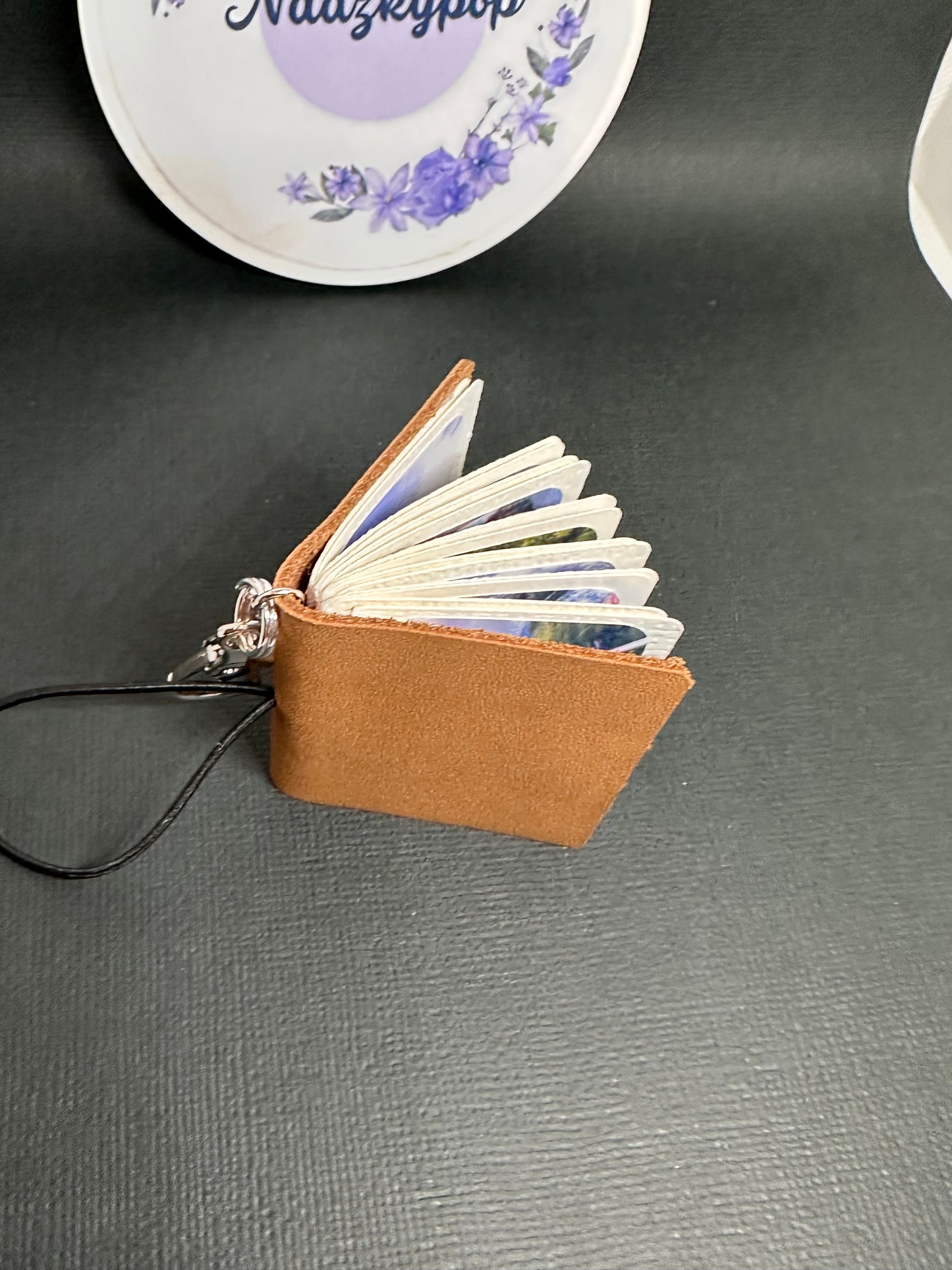 Mini Leather Photo Album keychain-no photo included