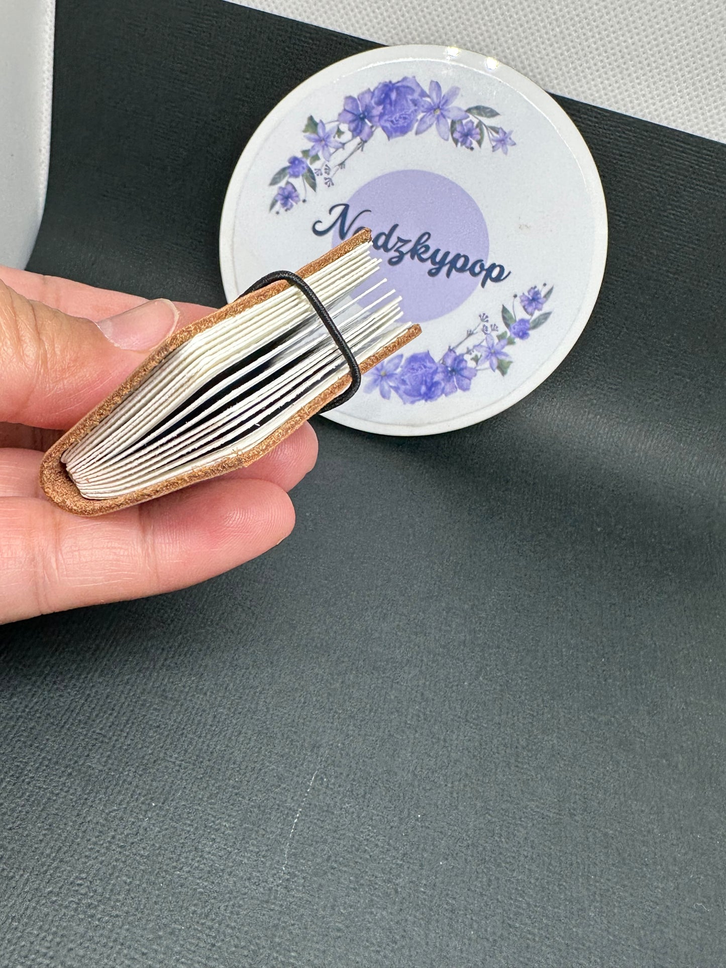 Mini Leather Photo Album keychain-no photo included