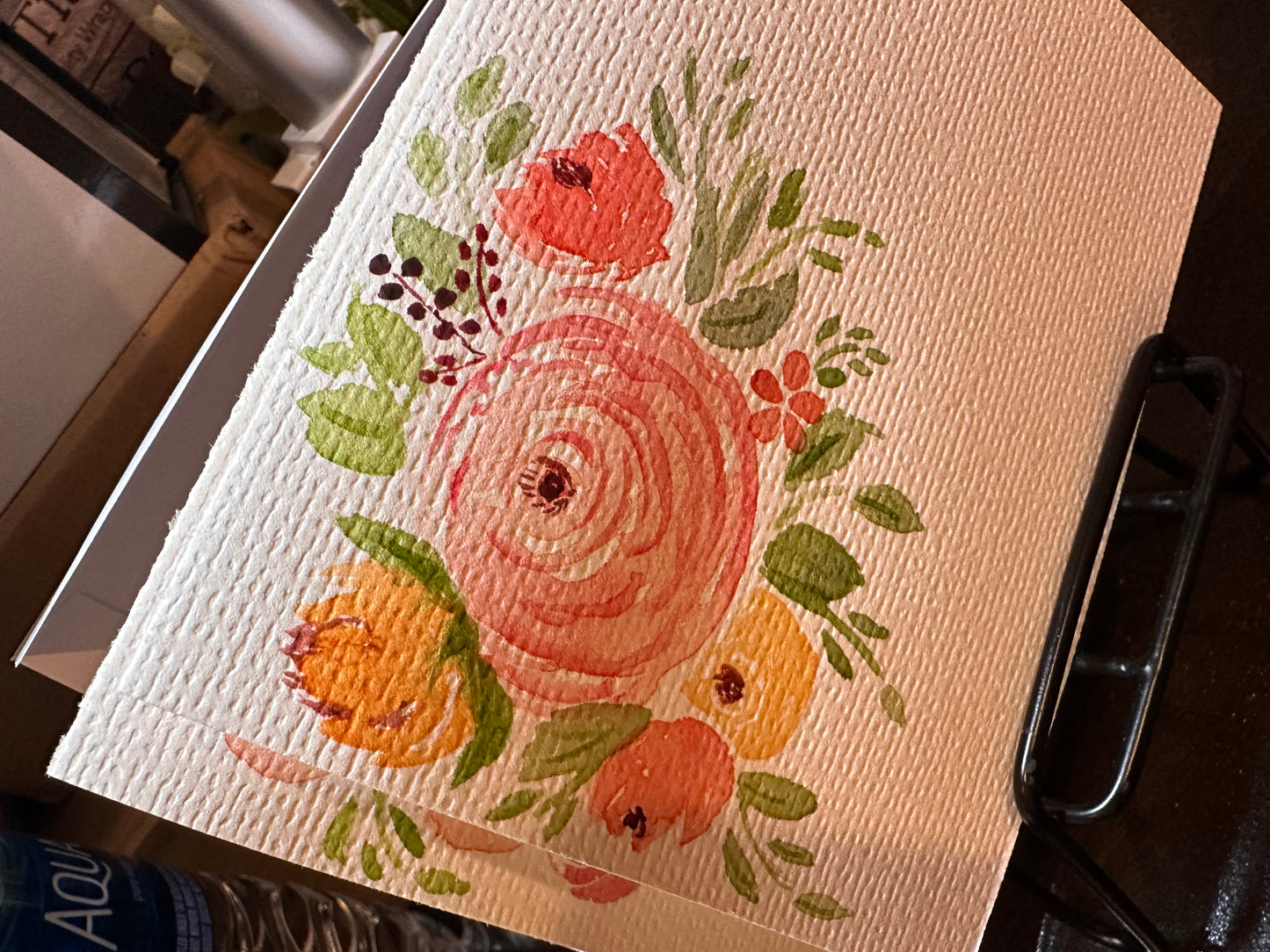 Original Handpainted Greeting Card-flowers