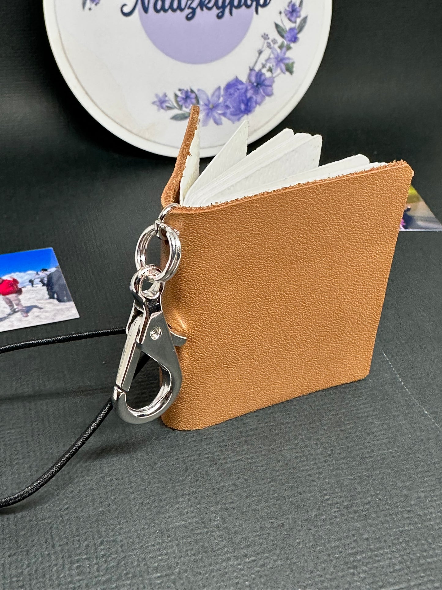 Mini Leather Photo Album keychain-no photo included
