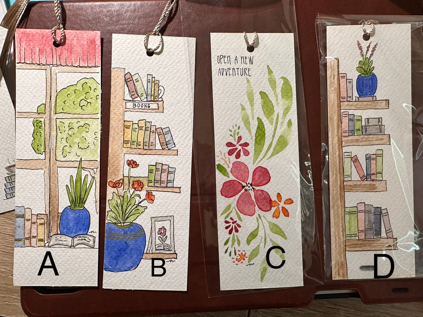 Original Handpainted Bookmark A-H