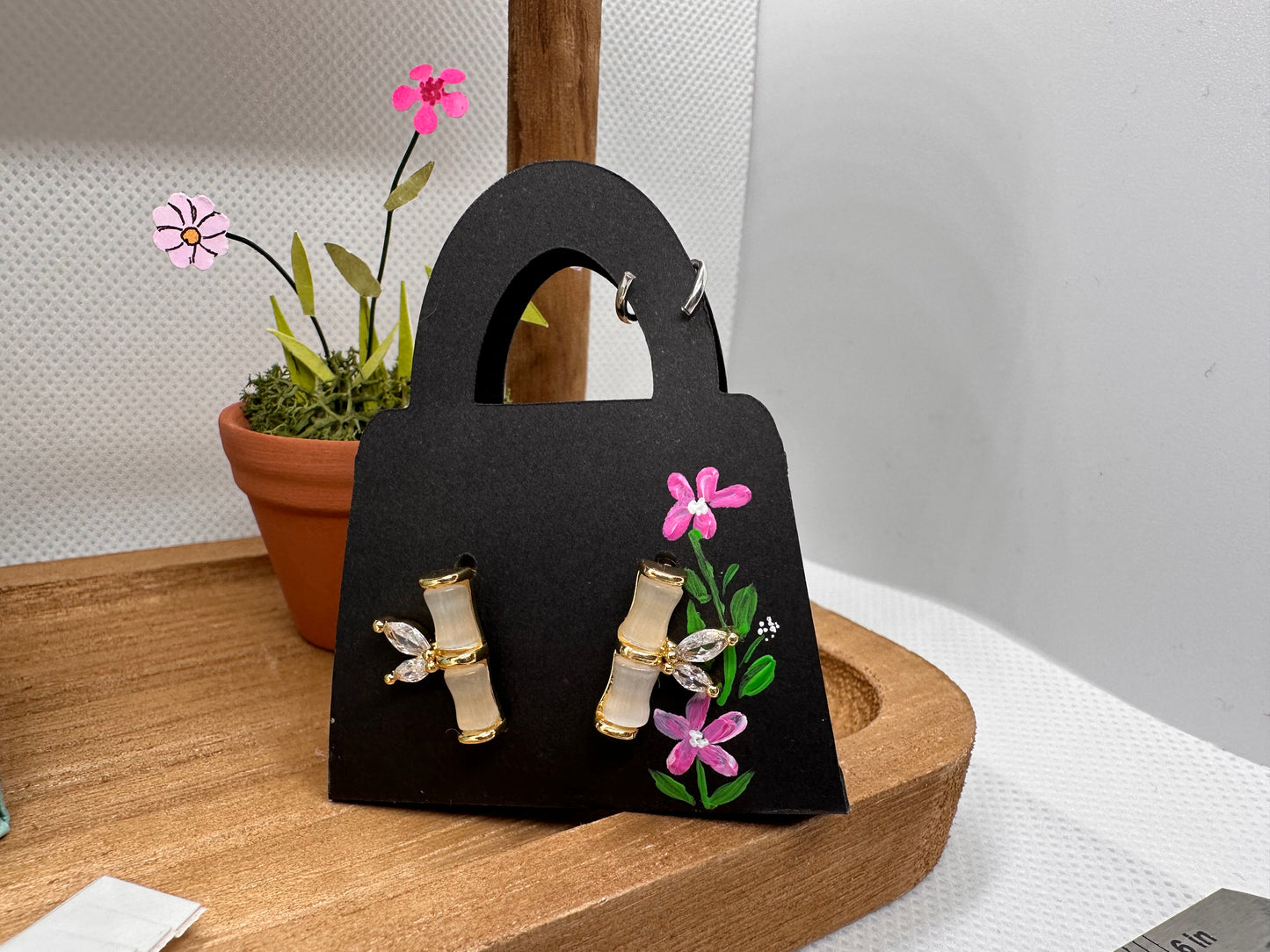 Handmade Mini Purse Earring Holder