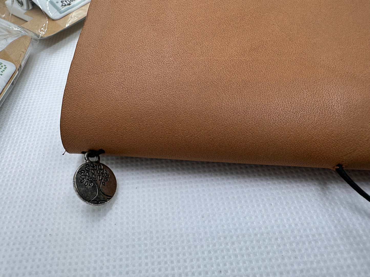 Handmade Leather Journal Cover with acompanying cloth drawstring-may customize