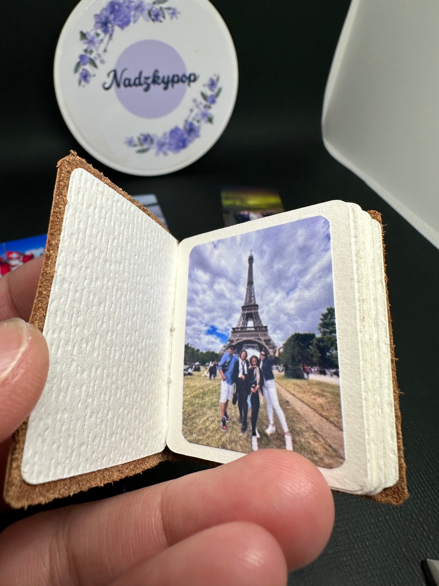 Mini Leather Photo Album keychain-no photo included