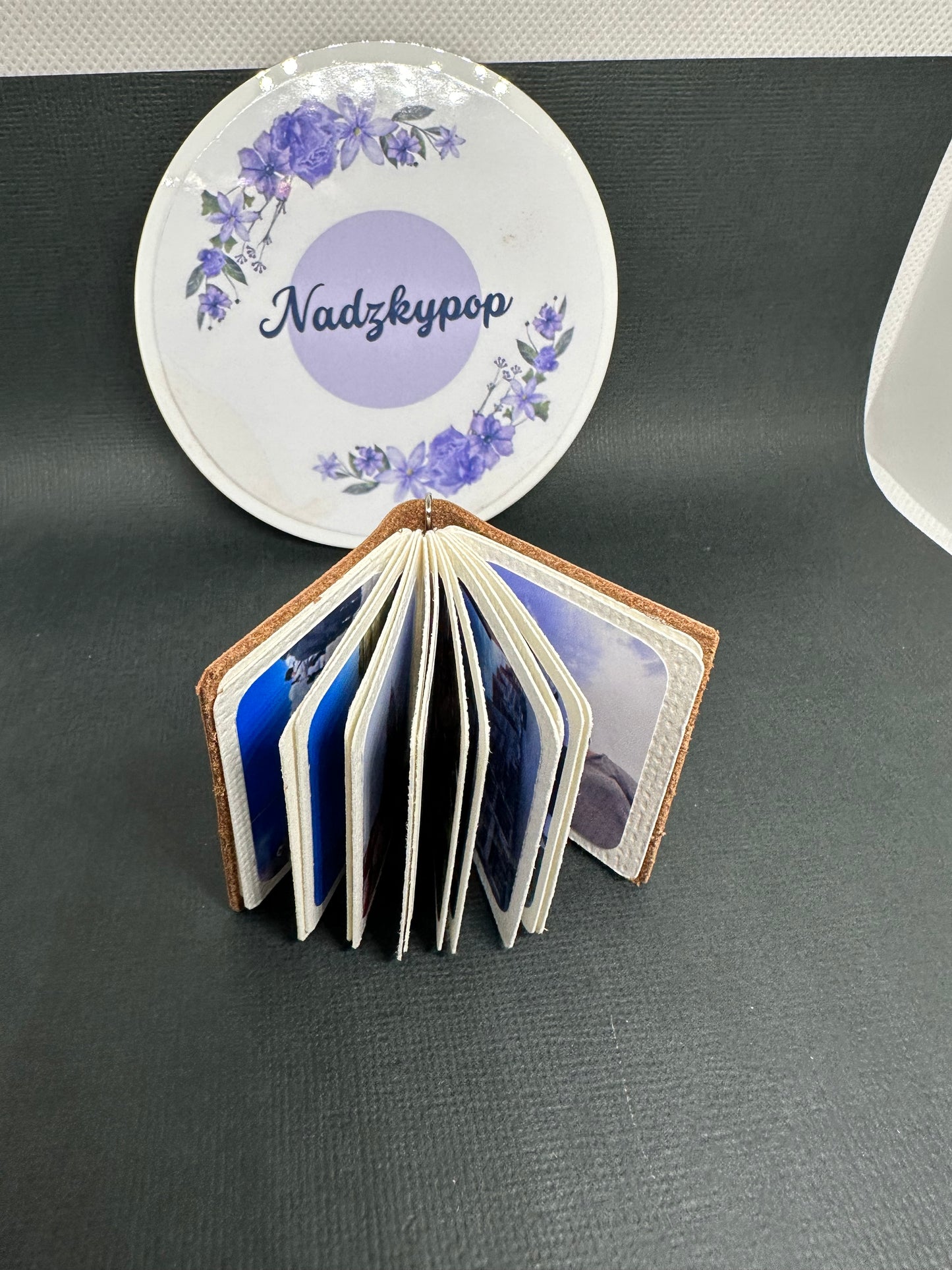 Mini Leather Photo Album keychain-no photo included