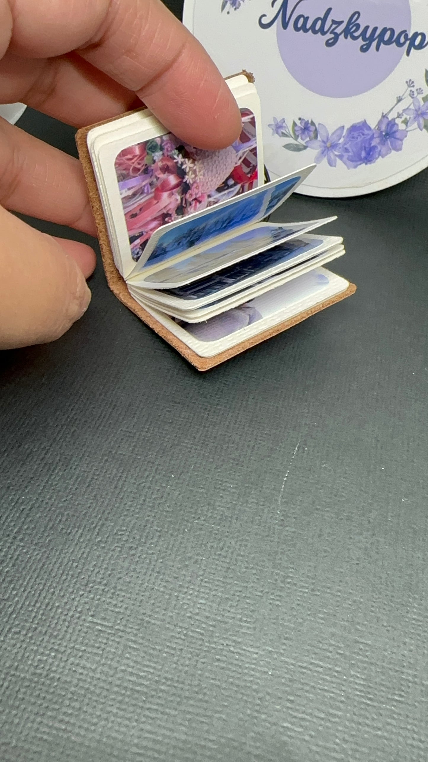 Mini Leather Photo Album keychain-no photo included