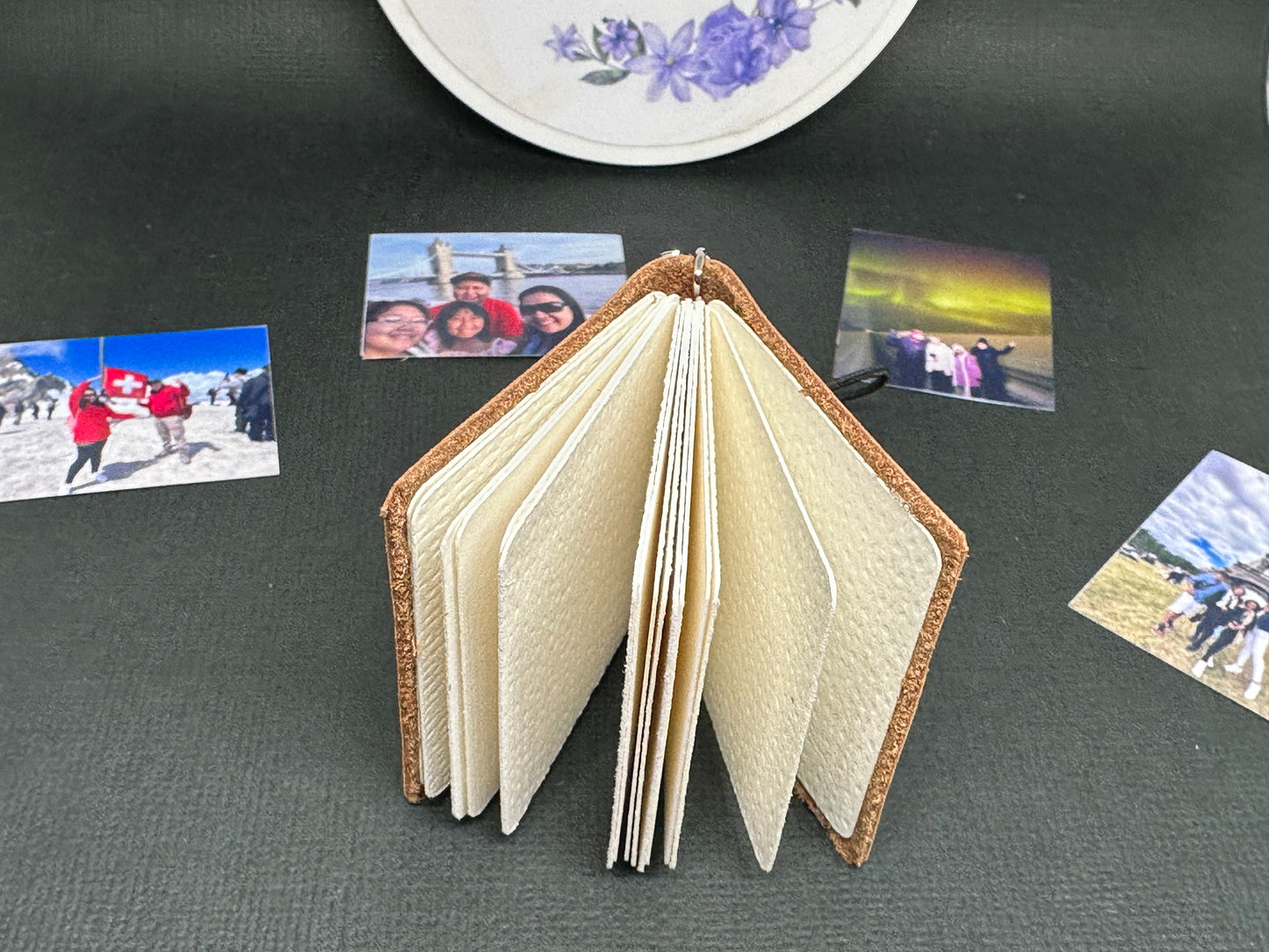 Mini Leather Photo Album keychain-no photo included