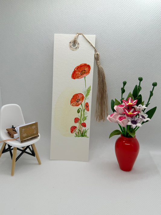 Original Handpainted flower bookmark